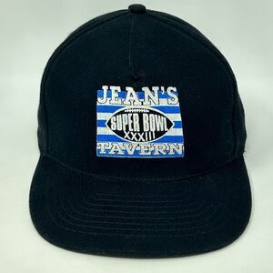 Vintage 90s Super Bowl XXXIII Jeans Tavern Hat Baseball Cap Denver Broncos Black